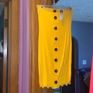Mustard yellow tube bodycone dress
